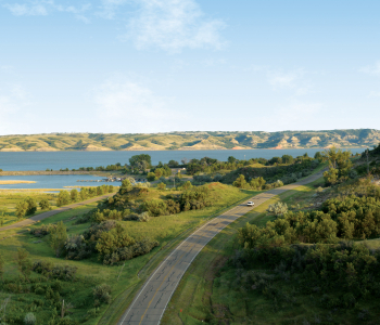 Aerial view of Lewis & Clark State Park