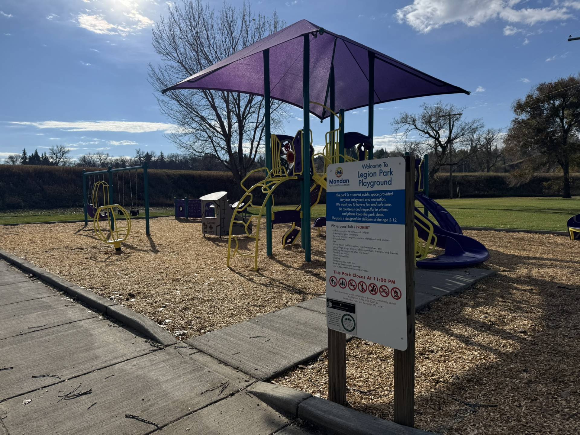 New playground equipment at Legion Park